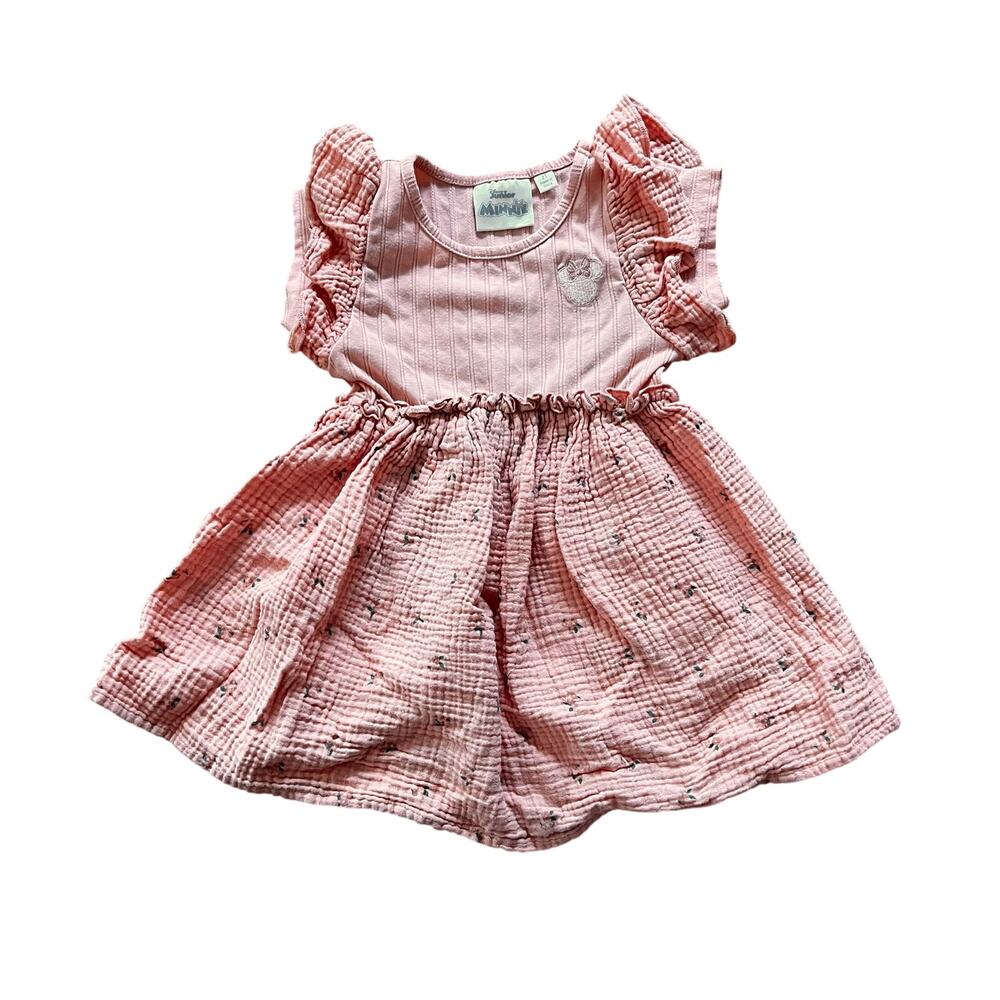 ❤️ 3/$25 Disney Junior Minnie Mouse Muslin Flutter Sleeve Dress | Size 2T